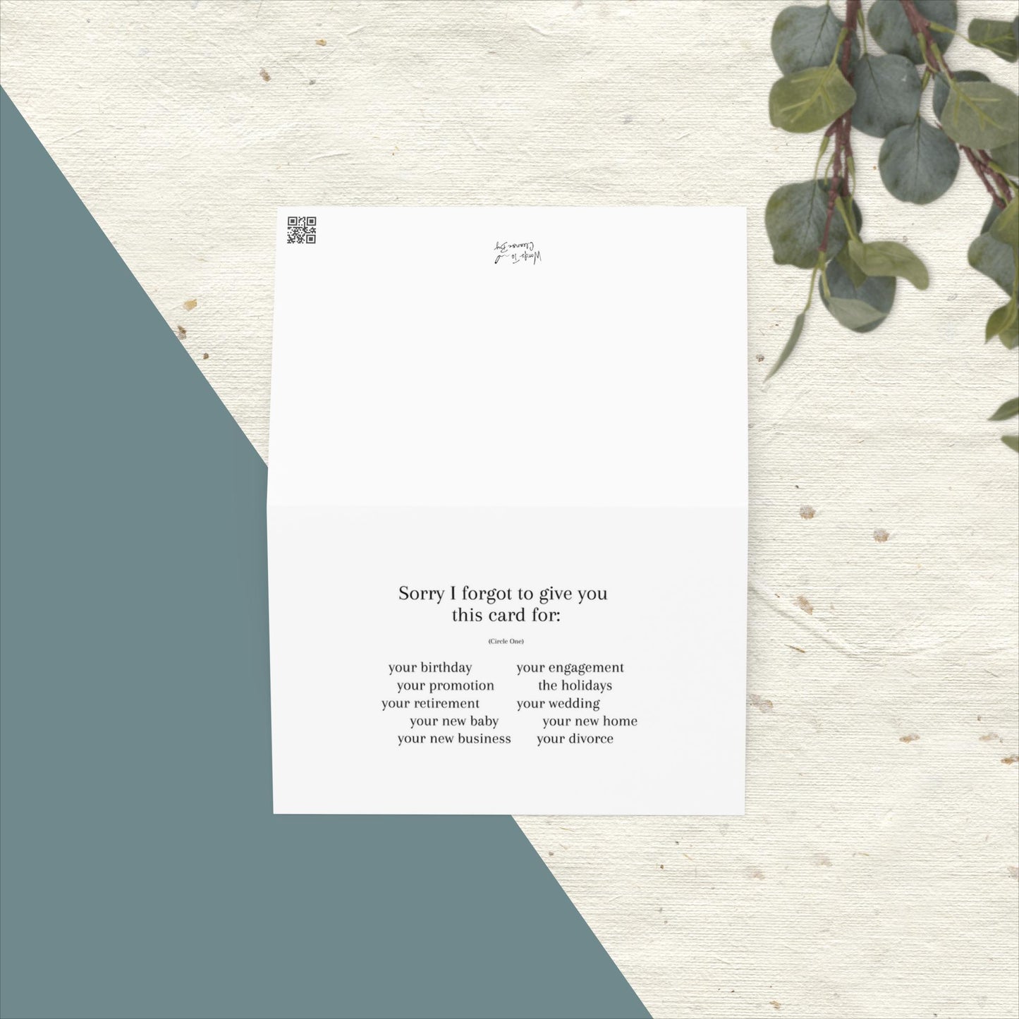 Sorry I Forgot Greeting Card